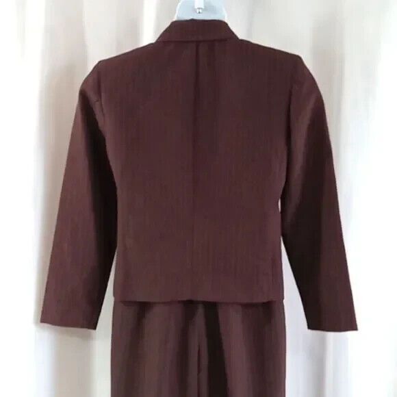 Positive Attitude women's Size 10 wine color pinstripes New pants & blazer - Picture 3 of 16